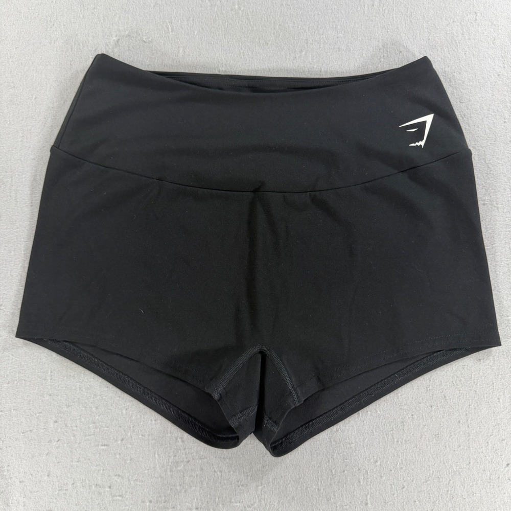 Gymshark Womens Large Black High Waisted Training Shorts GLSH4719-BK